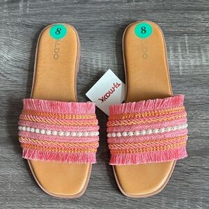 Aldo Pink Fringe Sandals